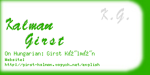 kalman girst business card